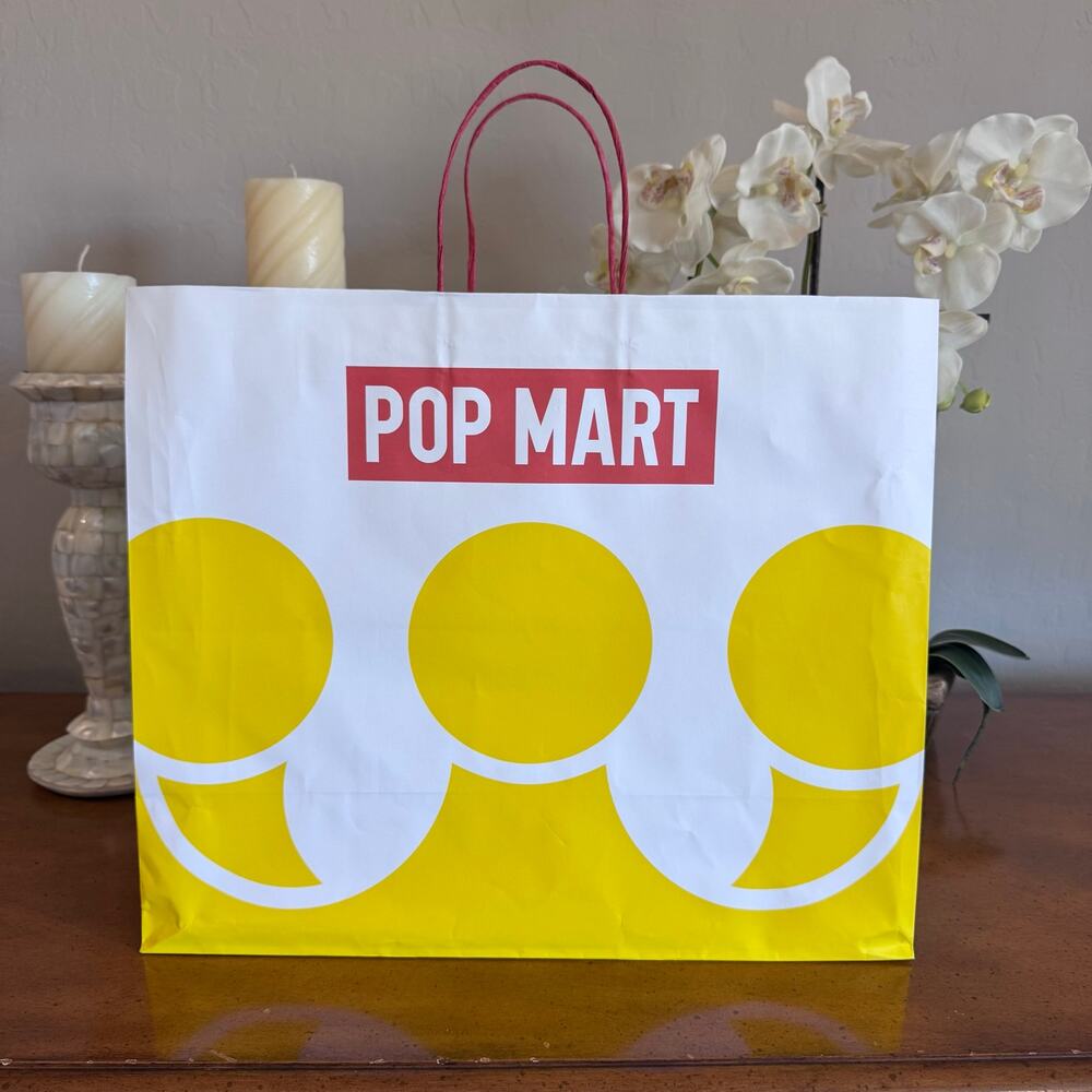 Pop Mart Large Paper Shopping Bag Gift Bag 16.75”x14” Collector